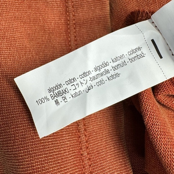 Zara Rust Colored Tee High Neck Size Small Cotton Top - Picture 5 of 6